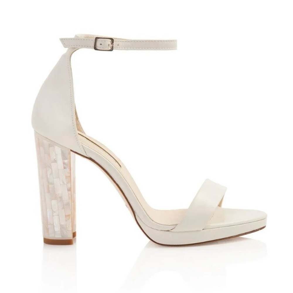 Chic Cream Block Heel Sandals